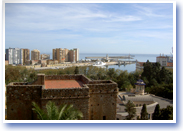 Vue sur le port de Malaga